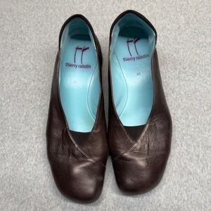 Thierry Rabotin Womens Dark Brown Leather Wedge Heels Shoes Size 40